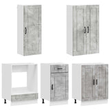 Kitchen Unit PORTO 5 pcs Concrete Grey Engineered Wood 3438288