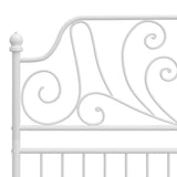 Bed Frame White Powder-coated metal Double Durable Bed Frame 324848