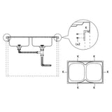 Kitchen Sink with Double Sinks Silver 1200x500x155 mm Stainless Steel 147238