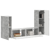 TV Cabinet Set Wall-mounted 4 pcs Concrete Grey Engineered Wood 3409027