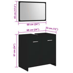 ZNTS 3 Piece Bathroom Furniture Set Black Engineered Wood 3056908