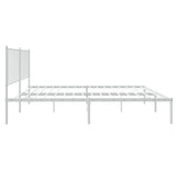 Metal Bed Frame without Mattress with Headboard White 140x200cm 350932