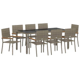 Garden Dining Set 9 pcs Grey Poly Rattan 3365400