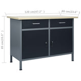 Workbench Black 120x60x85 cm Steel 145346