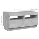 TV Cabinet with LED Lights Concrete Grey 260x35x40 cm 3081919