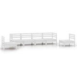 6 Piece Garden Lounge Set White Solid Pinewood 3082543