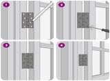 Hinge 48 pcs 100 x 70 x 8 mm Silver Steel 42041402