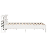 Bed Frame without Mattress White 150x200 cm King Size Solid Wood Pine 3306145