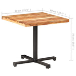 ZNTS Bistro Table Square 80x80x75 cm Solid Acacia Wood 320280