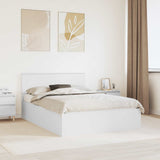 Bed Frame with Headboard White 150 x 200 cm Engineered Wood 3408655