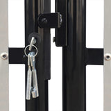 Black Single Door Fence Gate 300x100 cm 141691
