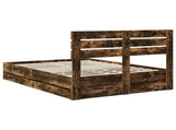 Bed Frame with Drawer Smoked Oak 150 x 200 cm Engineer Wood 3411497