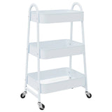 Storage Trolley 3-Tier White 42x41.5x77 cm Steel 4012382