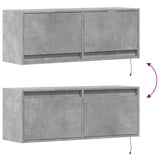 TV Wall Cabinet with LED Lights Concrete Grey 100x31x35 cm 852365