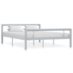ZNTS Bed Frame without Mattress Grey and White Metal 120x200 cm 284558