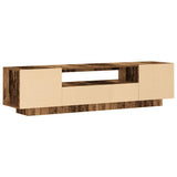 TV Cabinet with LED Lights Old Wood 160x35x40 cm Engineered Wood 856359