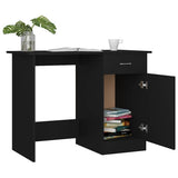 801081 Desk Black 100x50x76 cm Engineered Wood
