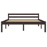 Bed Frame without Mattress Dark Brown Solid Pine Wood 120x200 cm 283204