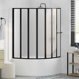 Shower Screen Folding Black 168 x 140 cm Aluminium 42009756