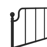 Metal Bed Frame without Mattress with Headboard Black 107x203cm 373883