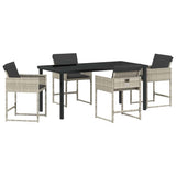 Garden Dining Set 5 pcs Light Grey Poly Rattan 3380735