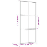 Sliding Door Gold 90x205 cm Frosted ESG Glass and Aluminium 155158