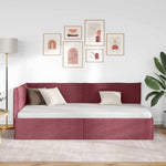 Corner Bed Frame with Headboard Wine red 100 x 200 cm Fabric 42016474