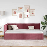 Corner Bed Frame with Headboard Wine red 90 x 200 cm Fabric 42016466