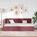 Corner Bed Frame with Headboard Wine Red 100 x 200 cm Velvet 42016474