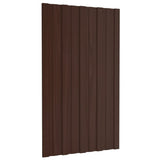 Roof Panels 12 pcs Galvanised Steel Brown 80x45 cm 317205