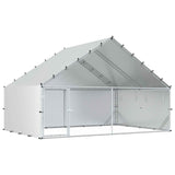 Chicken Coop with Roof Silver 300 x 200 x 190 cm 42042521