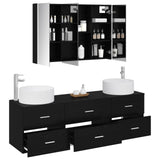 Bathroom Furniture Set 4 pcs Black Oak 3407064