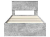 Bed Frame with Drawer Concrete Grey 75 x 190 cm Engineer Wood 3410759