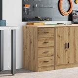 Garage Storage Cabinet Artisan Oak 40x51x85 cm Solid Wood Pine 860597