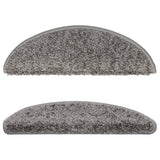 Stair Mats 10 pcs 56x17x3 cm Grey Half Round 149783