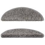 Stair Mats 10 pcs 56x17x3 cm Grey Half Round 149783