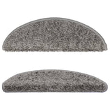 Stair Mats 10 pcs 56x17x3 cm Grey Half Round 149783