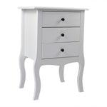 ZNTS European Bedside Table-Three Pumps White 14615600