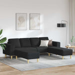 Sofa Set 3 pcs Black Fabric 3335114