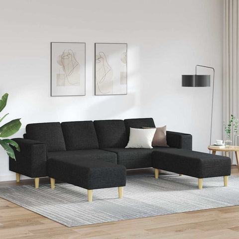 Sofa Set 3 pcs Black Fabric 3335114