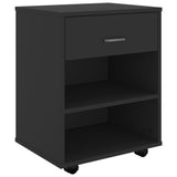 Rolling Cabinet Black 46x36x59 cm Engineered Wood 808468