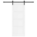 Sliding Door 78 x 202 cm Engineered Wood White and Black 3449883