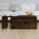 Coffee Table Smoked Oak 150x50x35 cm Engineered Wood 815468