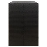 Triple Wheelie Bin Shed Black 207x80x117 cm Poly Rattan 319862