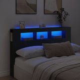 LED Headboard Black 160x18.5x103.5 cm Engineered Wood 837352