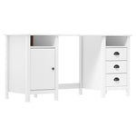 ZNTS Desk Hill White 150x50x74 cm Solid Pine Wood 289000