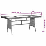 7 Piece Outdoor Dining Set Poly Rattan Grey 3120112