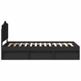 Bed Frame with Headboard Black 100 x 200 cm Solid Pine Wood 3413345