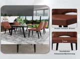 Dining Chairs with Cut-Outrest, Modern Kitchen Chair, Scandinavian Faux Leather Chair with High 02217711