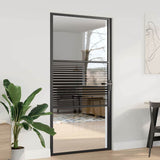 Glass Door Striped Black 102.5 x 3.5 x 201.5 cm Aluminium 42012456